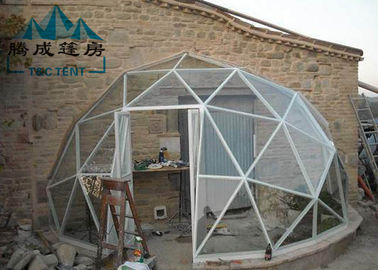 Easy Assembled Geodesic Dome Greenhouse Selectable Size Soft PVC Walls &amp; Glass Walls