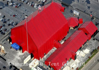 Red Color Wedding Event Tents Light Frame Steel Structure With Sandwich Panel Wall