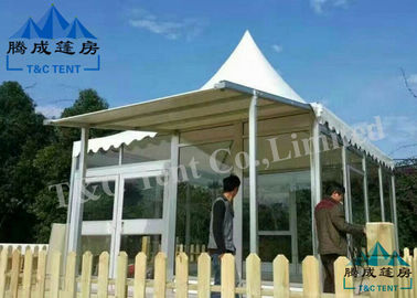 Galvanized Transparent Hotel Bell Tent With Size Soft PVC Walls / Glass Walls