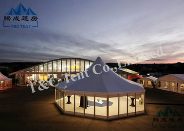 Portable Holiday Hotel Bell Tent With VIP Cassette Flooring / Double Wing Glass Door