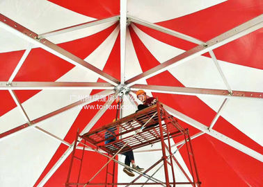 Circus Romantic Aluminium Alloy Octagonal Red PVC Cloth Tents For Parties With PVC Walls