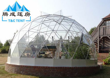 Q235 Multi-functional Transparent White Geodesic Dome Tent With Hop Dip Galvanized Steel Pipe