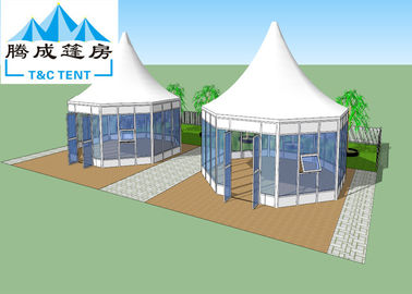 Aluminum Frame White PVC Fireproof / Waterproof Canopy Tent With Transparent For Rental Business