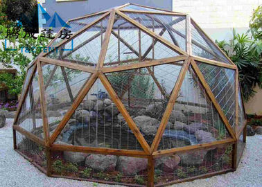 Easy Assembled Geodesic Dome Greenhouse Selectable Size Soft PVC Walls &amp; Glass Walls
