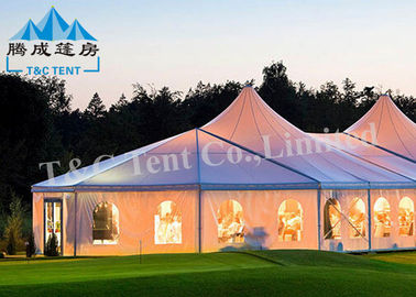 Clear Span Wedding Reception Tent Selectable Size Soft PVC Walls / Glass Walls