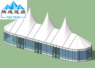 Aluminum Frame White PVC Fireproof / Waterproof Canopy Tent With Transparent For Rental Business