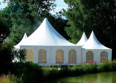 Wedding Party Pagoda Tent 10x10M Flame Retardant , Customized Backyard Canopy Tent